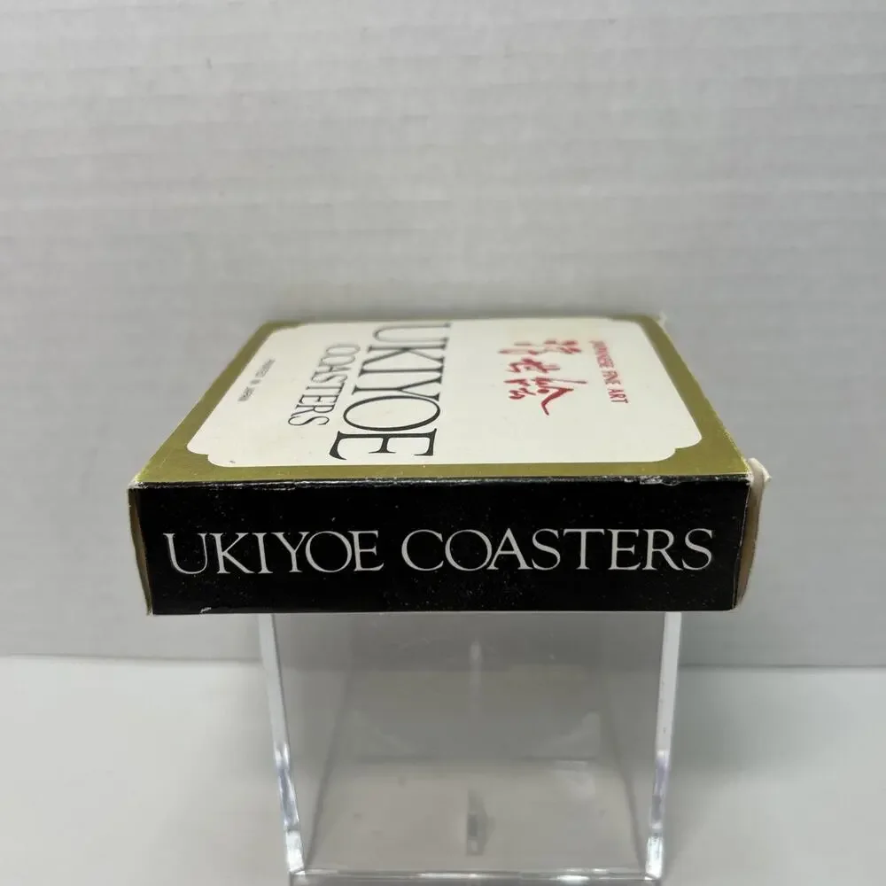 Vtg Ukiyoe Japanese Fine Art Paper Coasters Box Set of 12 Unused Complete